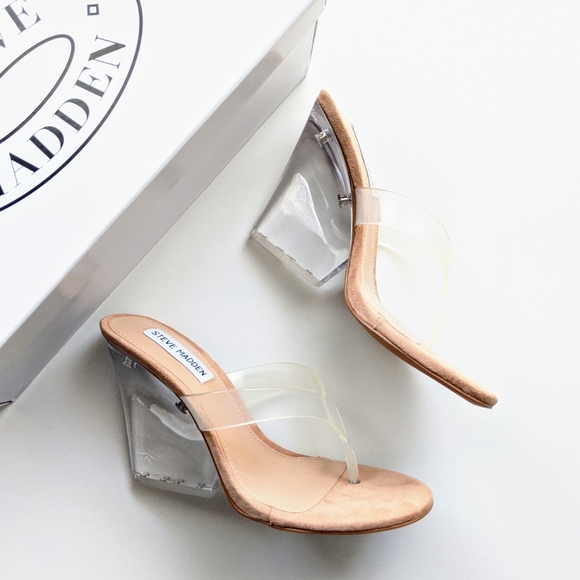 clear thong wedge sandals